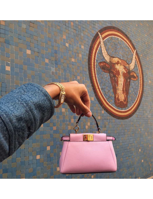Mini Peekaboo FENDI cuir rose