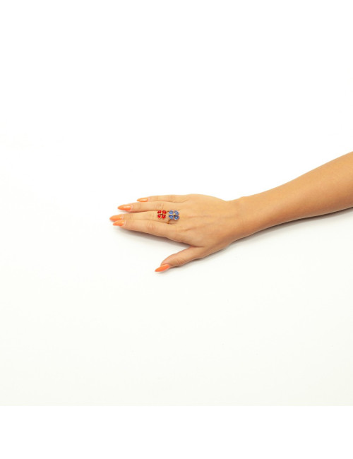 Bague fleurette MARGUERITE DE VALOIS saphir rubis