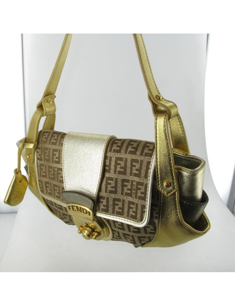 Gold and Brown Monogram FENDI bag