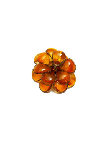 Broche Camelia ambre MARGUERITE DE VALOIS 2