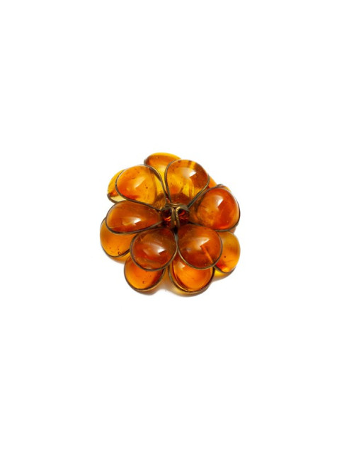 Broche Camelia ambre MARGUERITE DE VALOIS