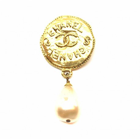 Broche CHANEL vintage perle