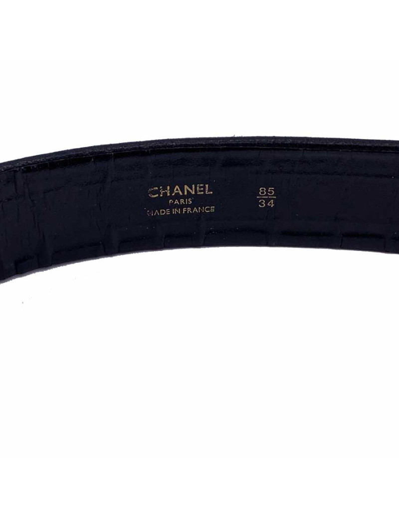 Ceinture vintage logo CHANEL noir