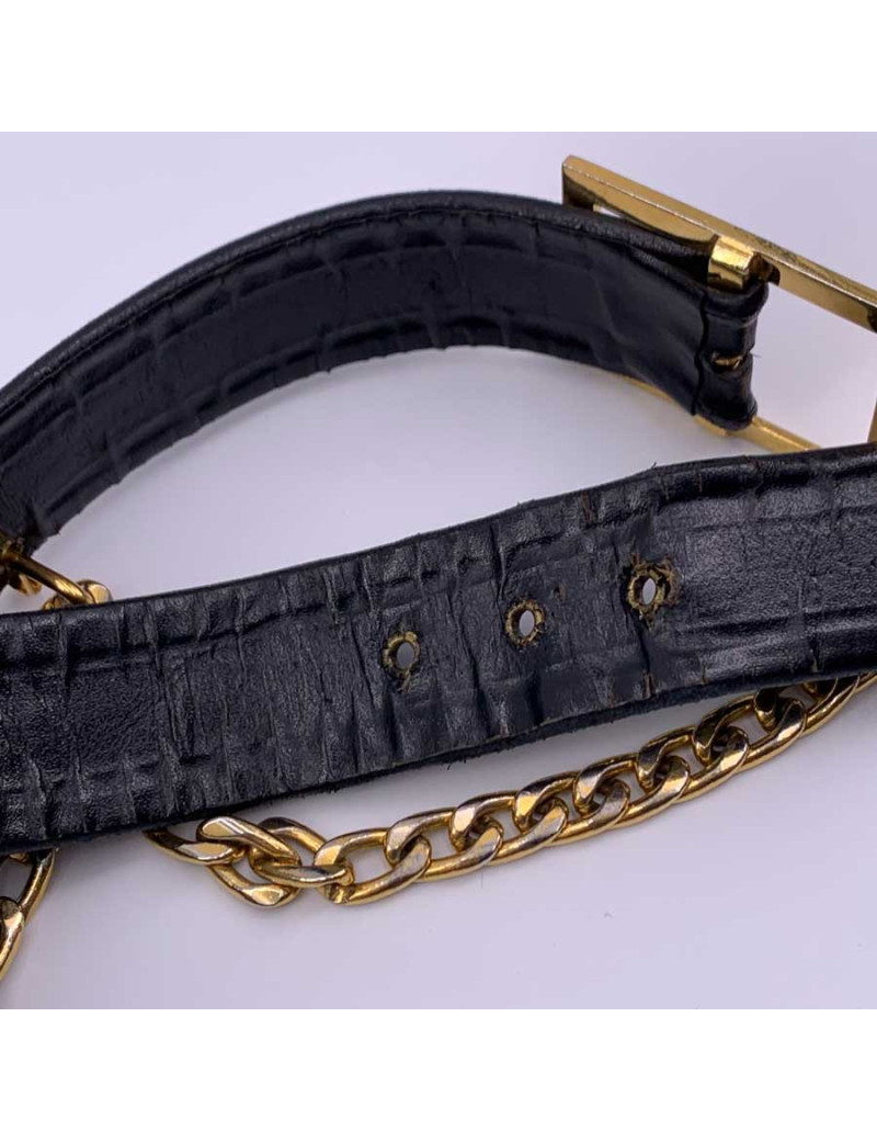 Ceinture vintage logo CHANEL noir