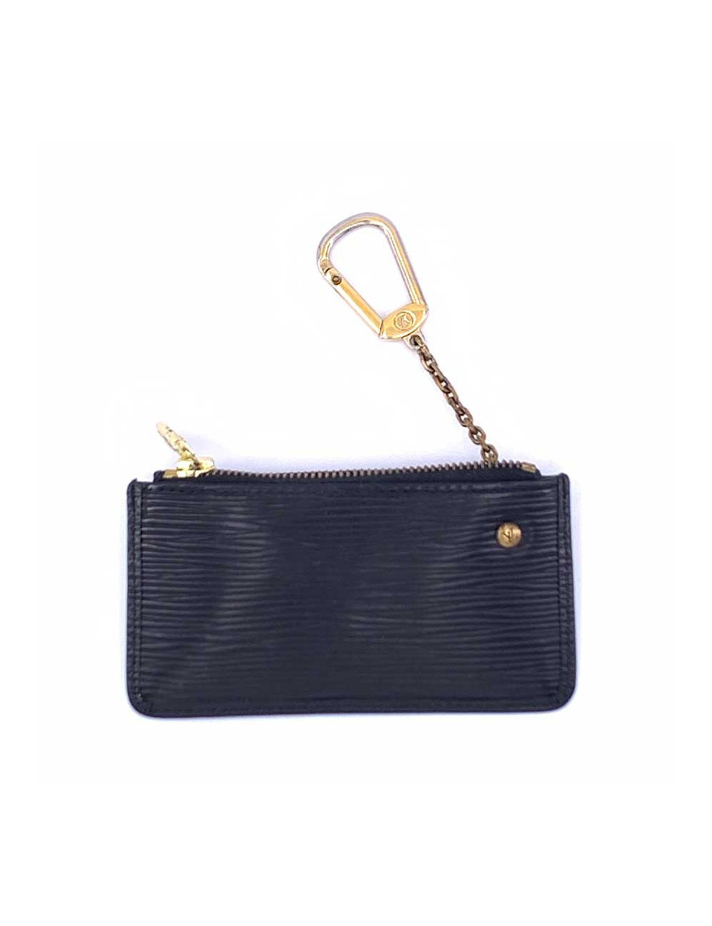 Porte clé LOUIS VUITTON cuir épi noir 