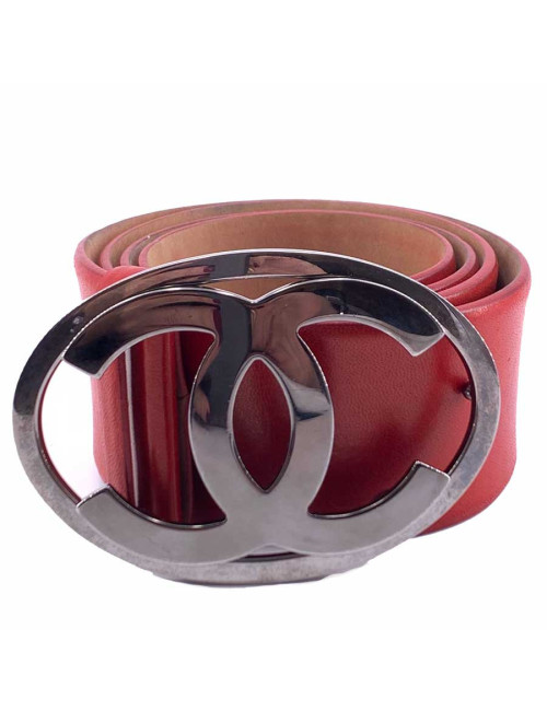 Ceinture cuir rouge CHANEL