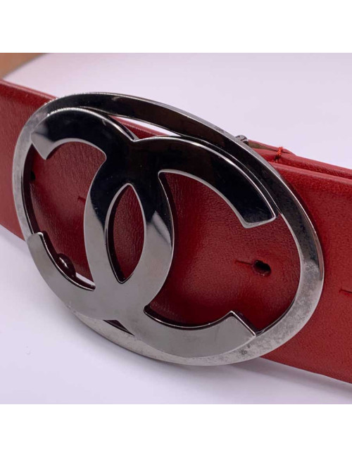 Ceinture cuir rouge CHANEL
