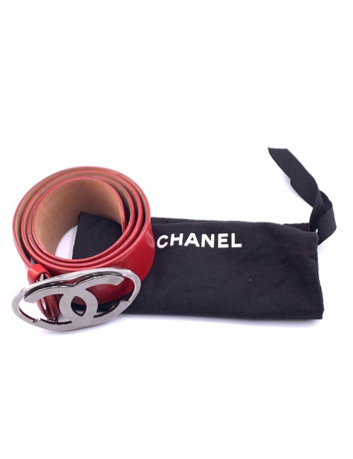 Ceinture cuir rouge CHANEL
