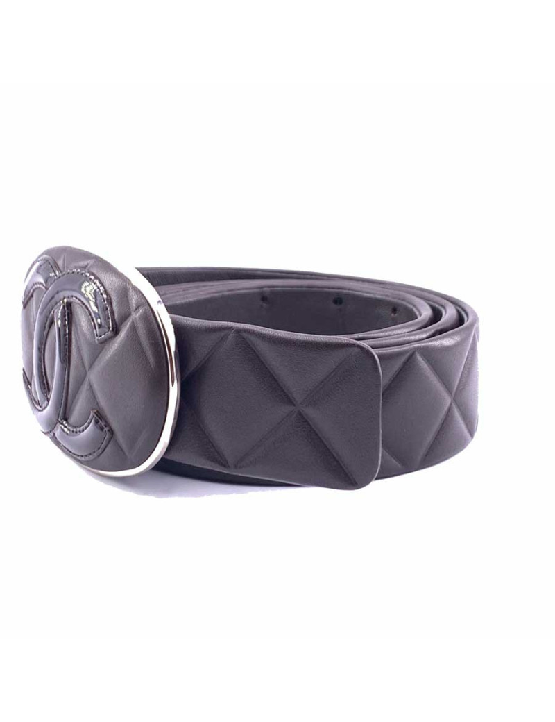 Chanel brown leather belt T85