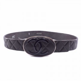 Chanel brown leather belt T85