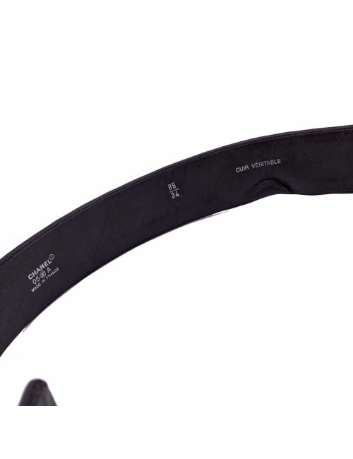 Chanel brown leather belt T85