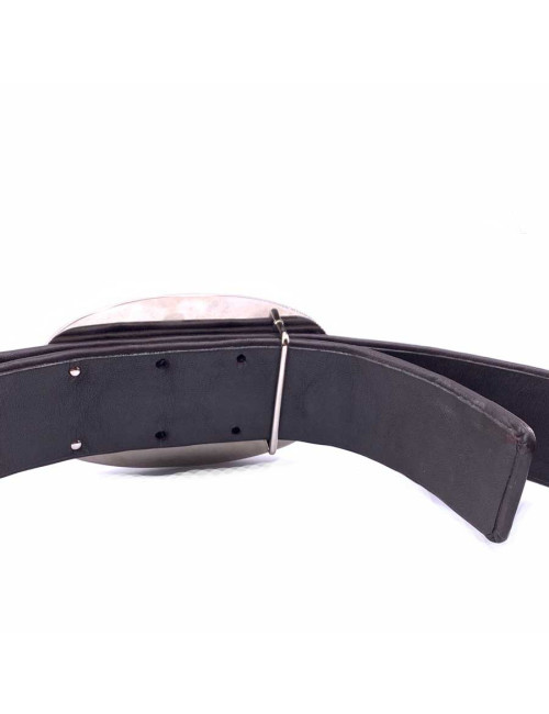 Chanel brown leather belt T85