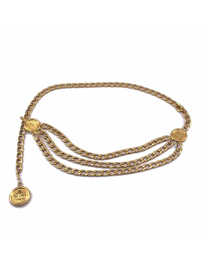 Ceintue vintage CHANEL dorée 3 rangs