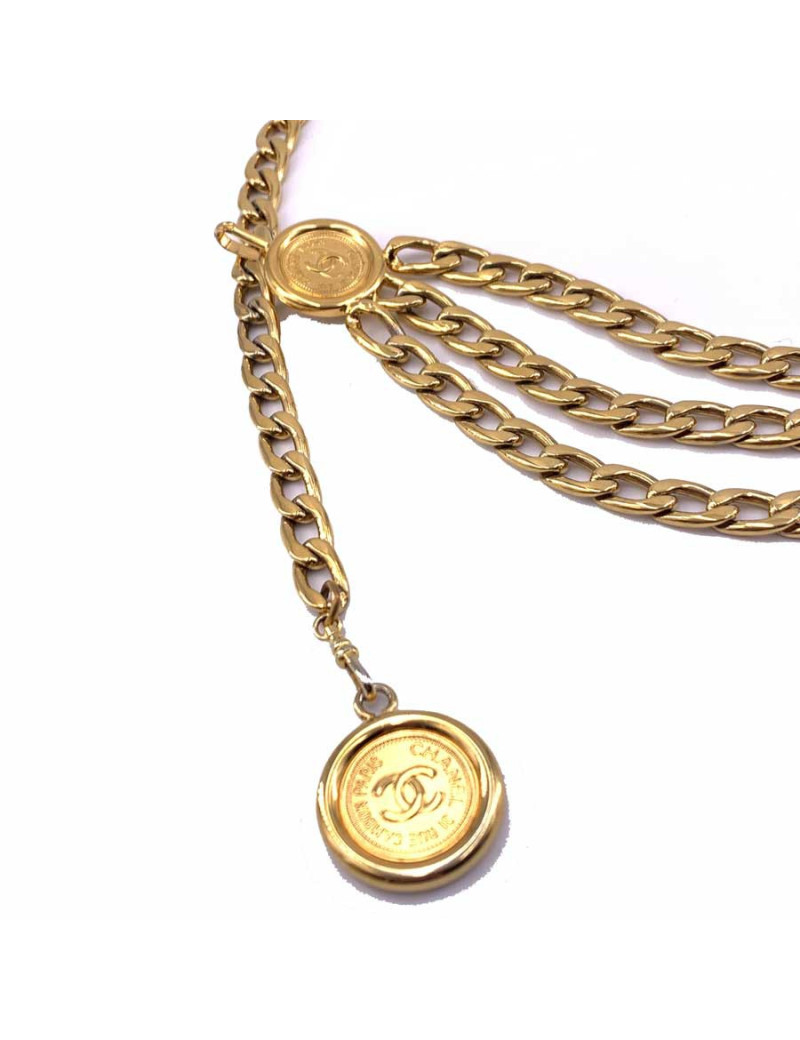 Ceintue vintage CHANEL dorée 3 rangs