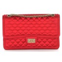Bag CHANEL 2.55 quilted Red satin and chain bronze