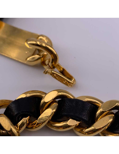 Ceinture CHANEL vintage cuir et métal 