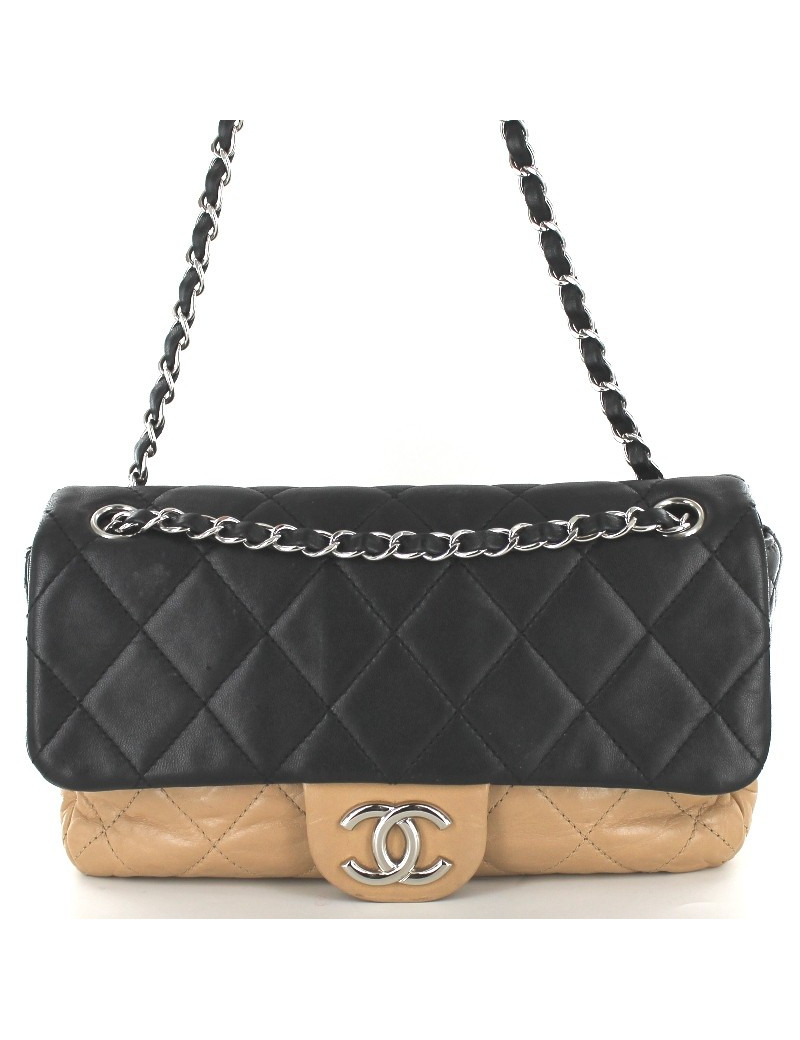 Sac CHANEL timeless bicolore beige et noir