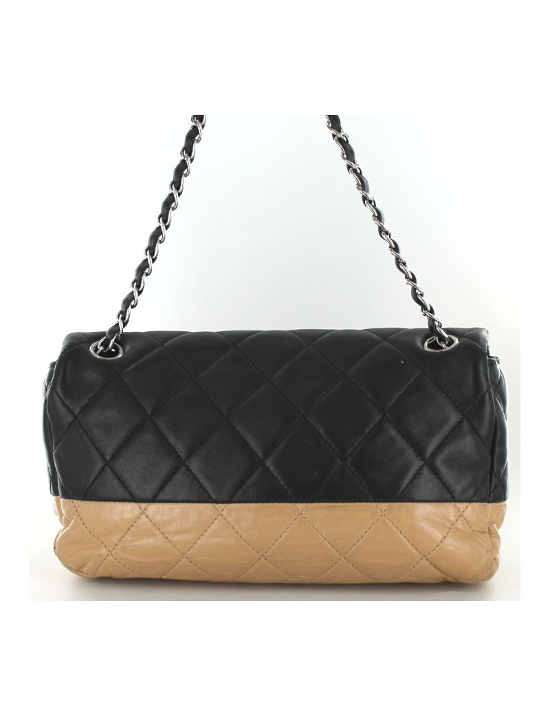 Sac CHANEL timeless bicolore beige et noir