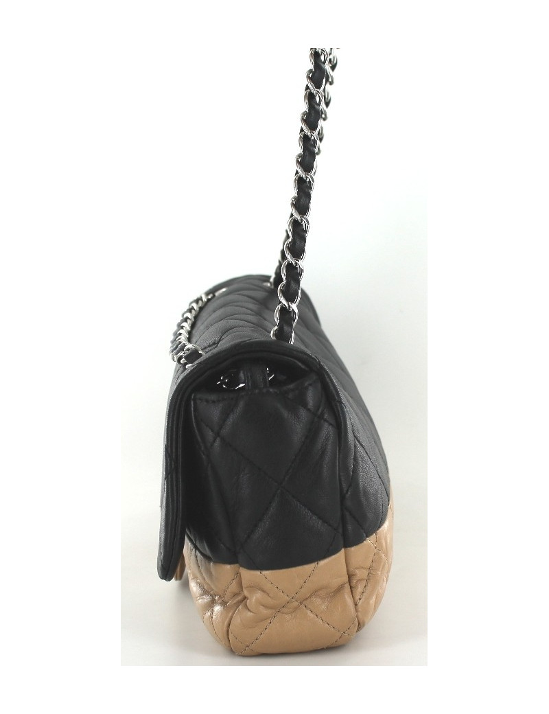 Sac CHANEL timeless bicolore beige et noir