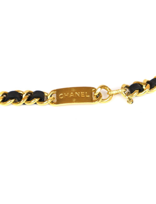 Ceinture CHANEL vintage cuir et métal 