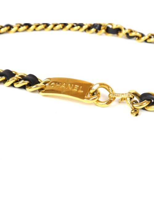 Ceinture CHANEL vintage cuir et métal 