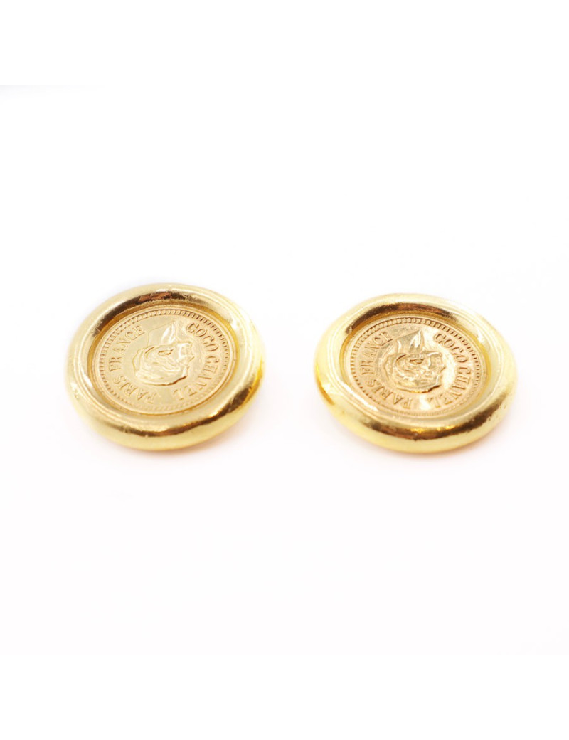 Clips Coco CHANEL Paris vintage dorées