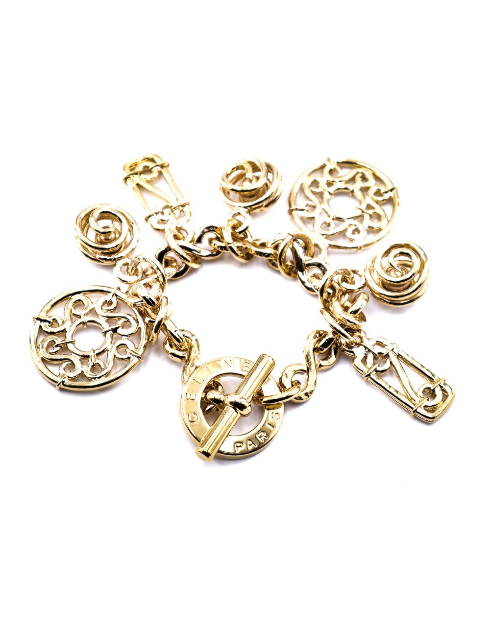 Bracelet CELINE doré charms vintage