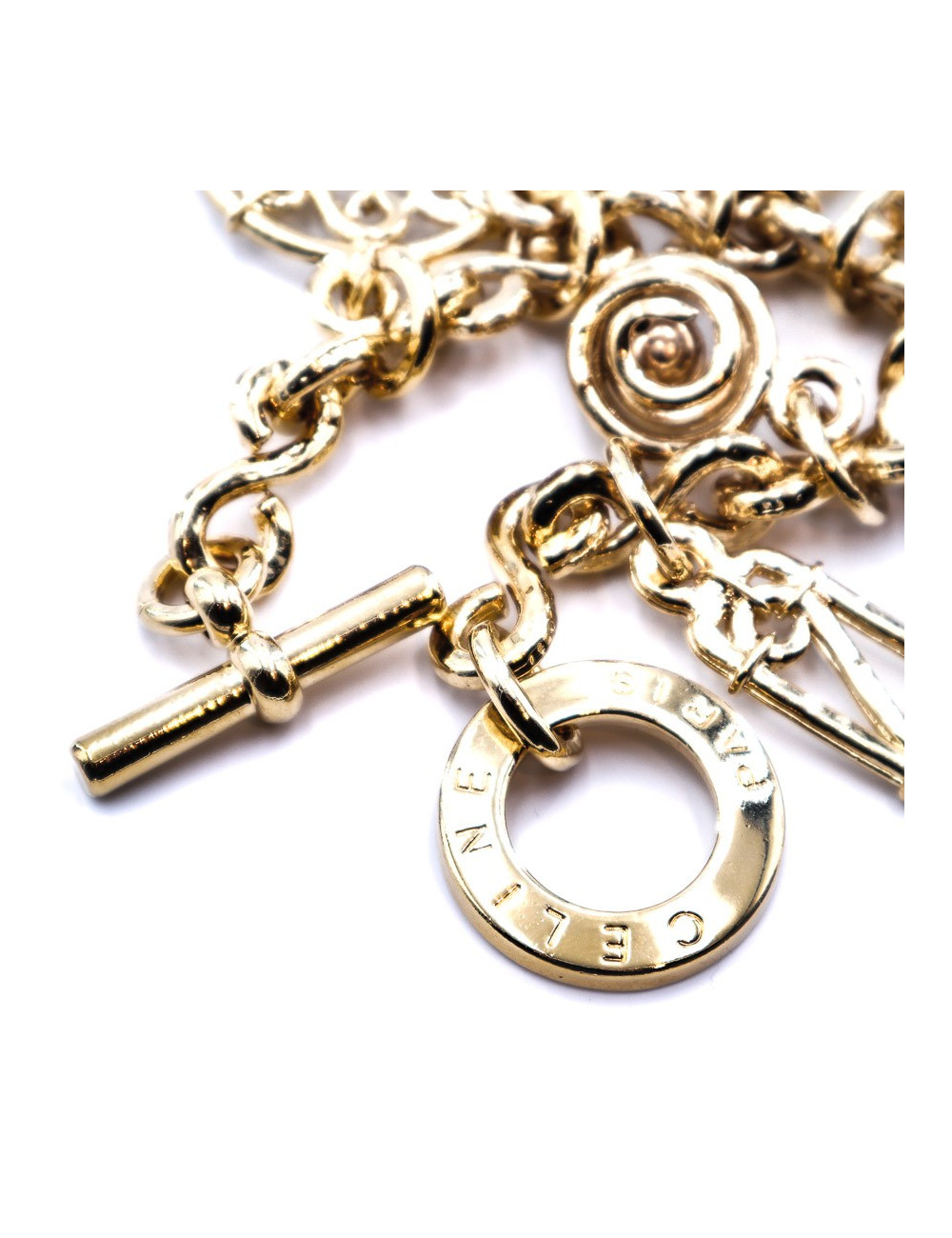 Bracelet CELINE doré charms vintage