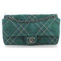 CHANEL timeless in green suede calf leather bag