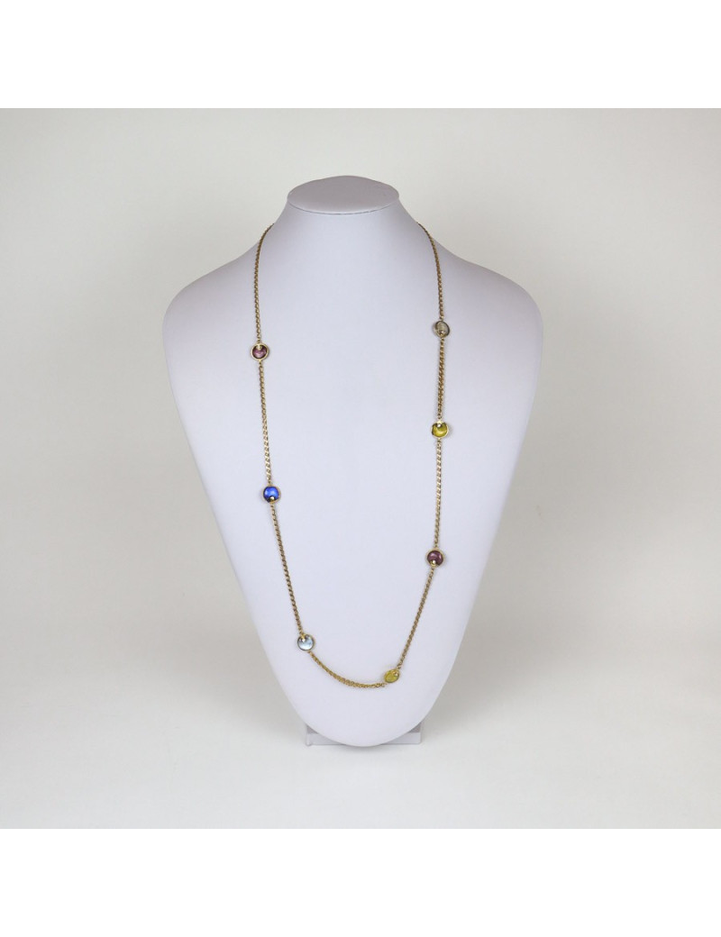 Marguerite de VALOIS Sautoir pâte de verre multicolore