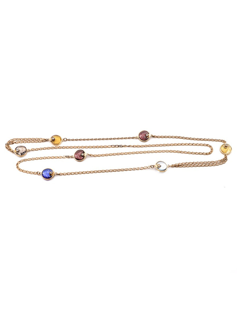 Sautoir Marguerite de VALOIS pâte de verre multicolore