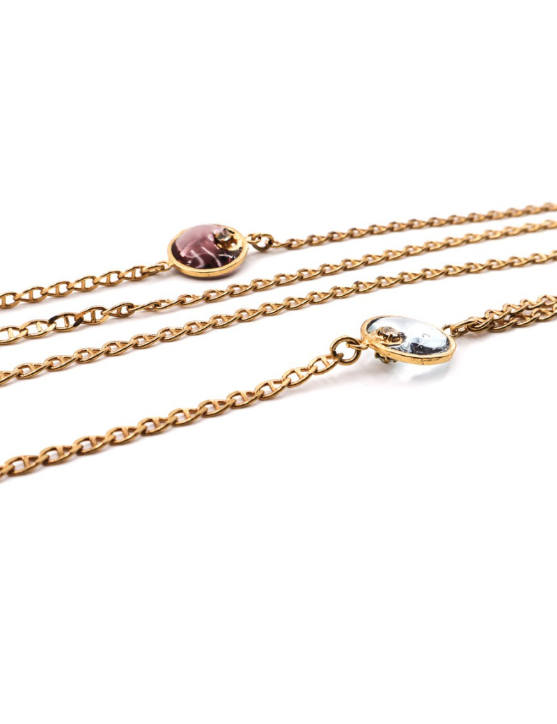 Marguerite de VALOIS Sautoir pâte de verre multicolore