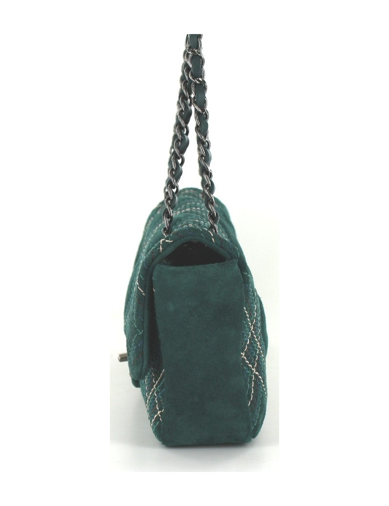 Sac CHANEL timeless en veau velours vert 
