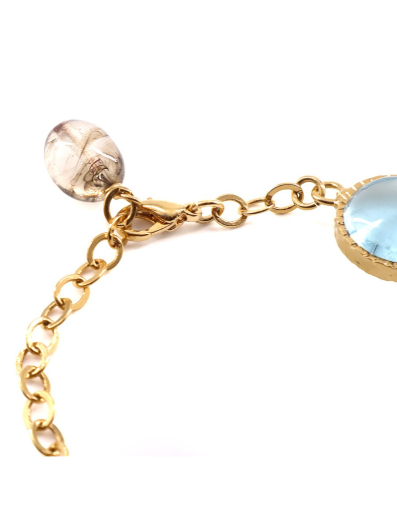 MARGUERITE DE VALOIS Bracelet bleu en pâte de verre