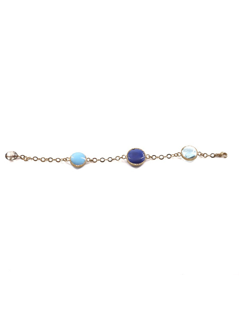 MARGUERITE DE VALOIS Bracelet bleu en pâte de verre