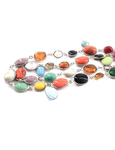 MARGUERITE DE VALOIS Sautoir Waterfalls pâte de verre multicolore 2