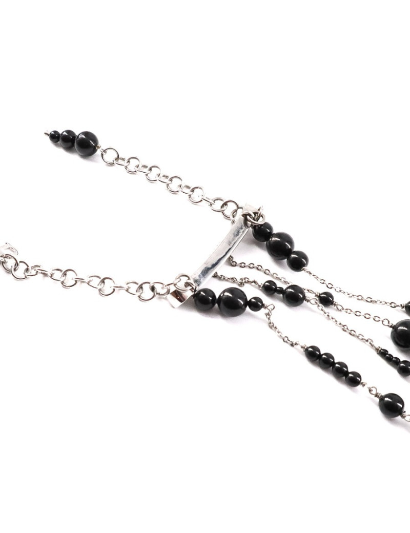 Plastron DIOR perles noires