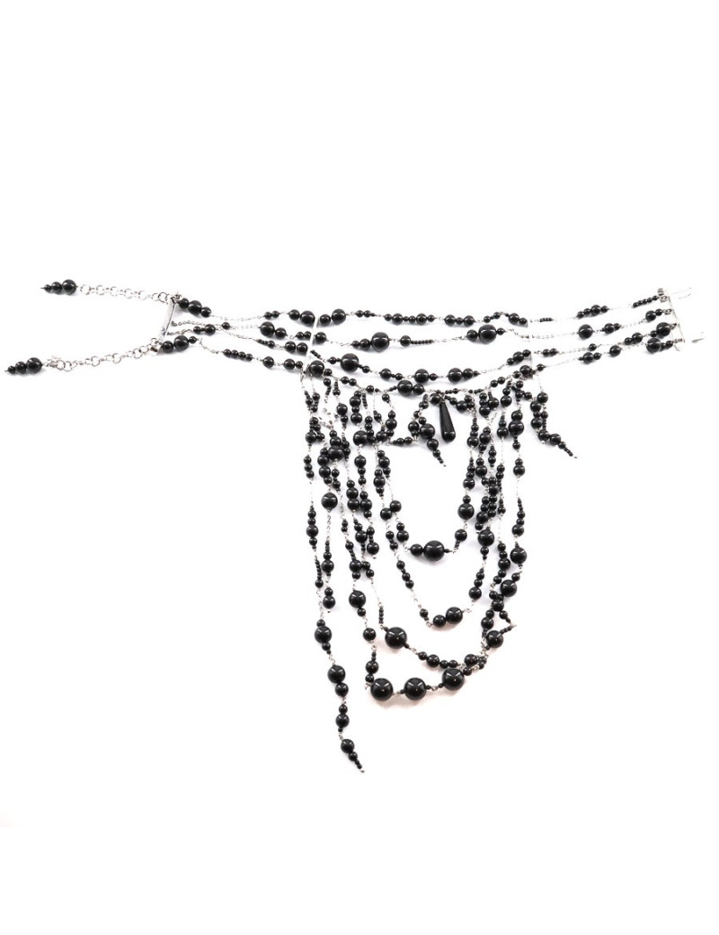 Plastron DIOR perles noires