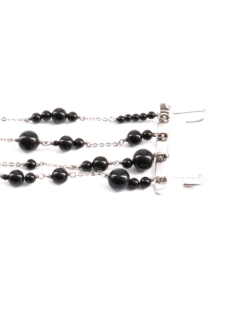 Plastron DIOR perles noires