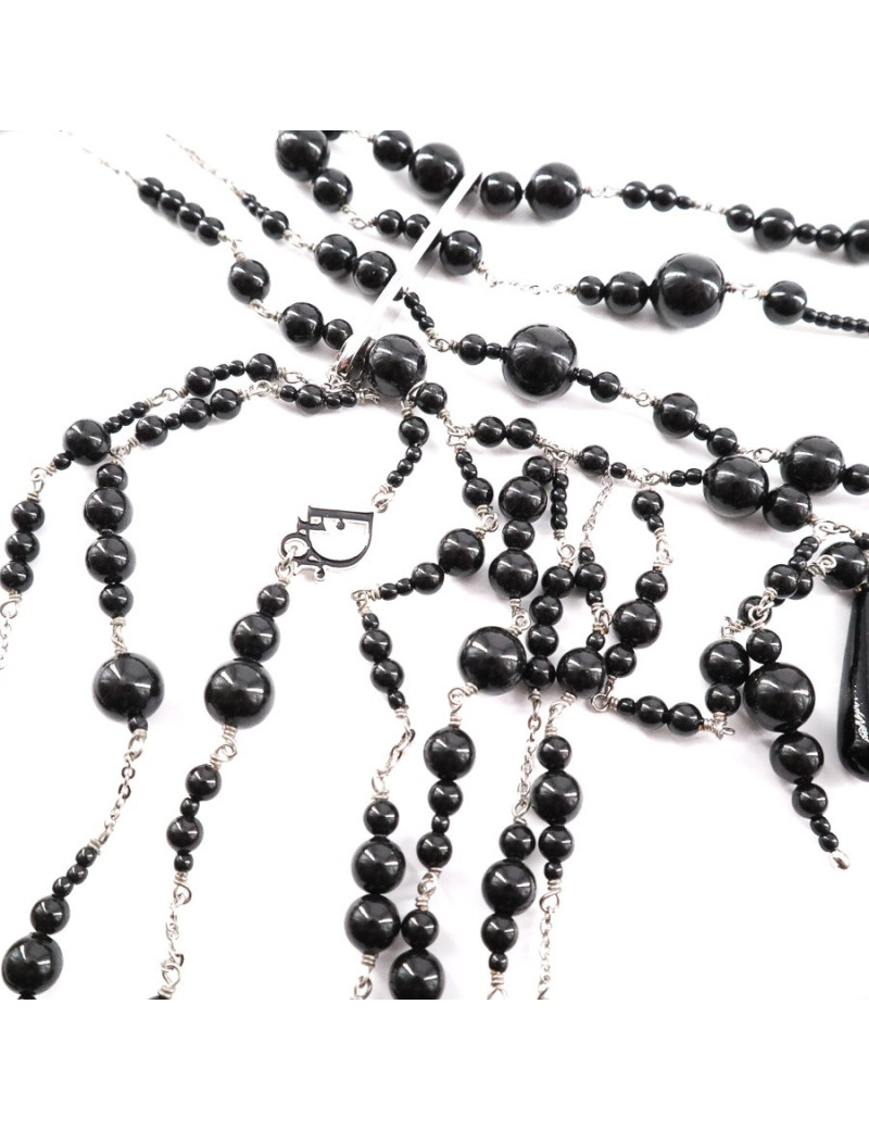 Plastron DIOR perles noires