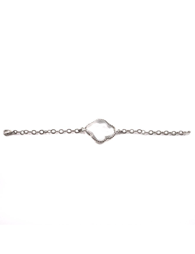 MARGUERITE DE VALOIS Bracelet vintage pâte de verre transparente