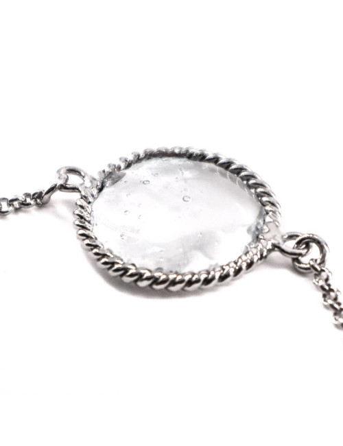 MARGUERITE DE VALOIS Bracelet pâte de verre transparente 