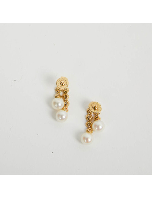 Boucles d'oreille POIRAY or perles et brillants