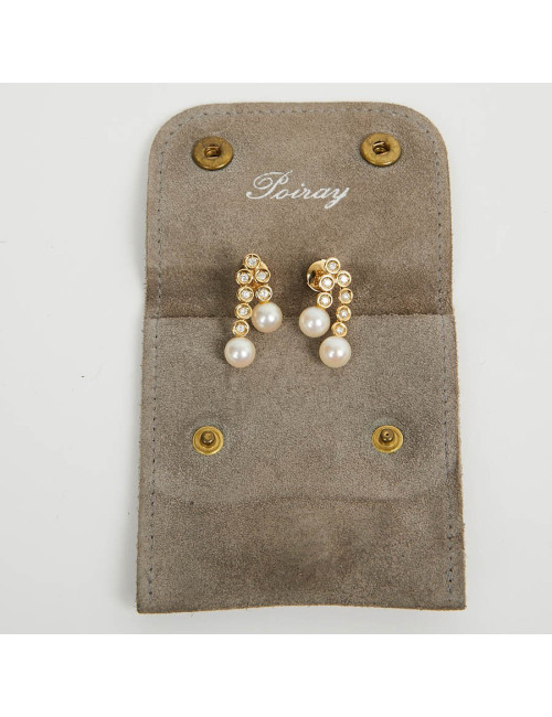 Boucles d'oreille POIRAY or perles et brillants