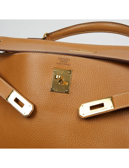 HERMES Kelly 40 cuir Courchevel gold