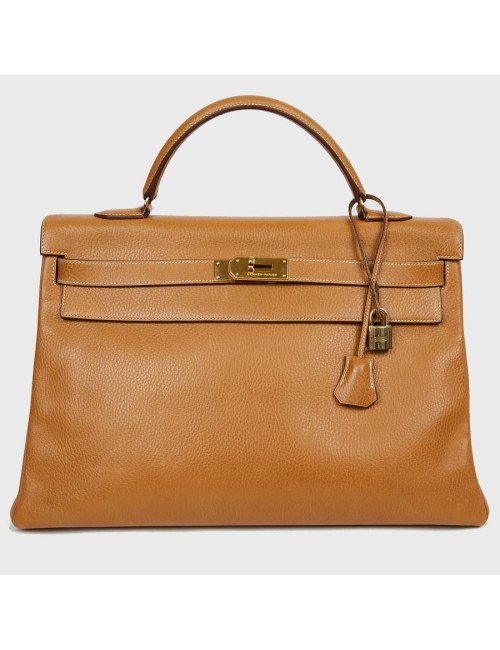 HERMES Kelly 40 cuir Courchevel gold