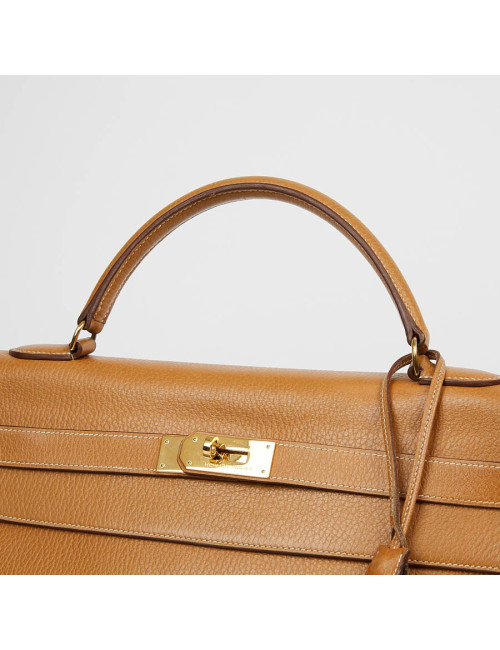 HERMES Kelly 40 cuir Courchevel gold