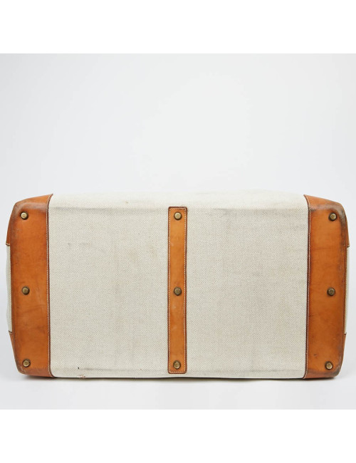 Haut à courroies HERMES toile et cuir