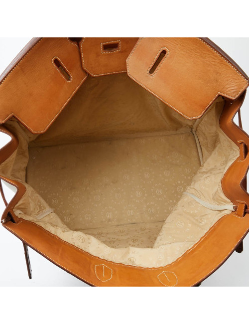 Haut à courroies HERMES toile et cuir