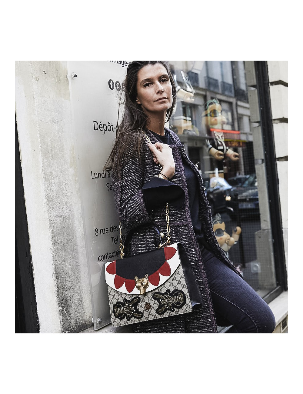 Sac GUCCI Supreme Broche GG